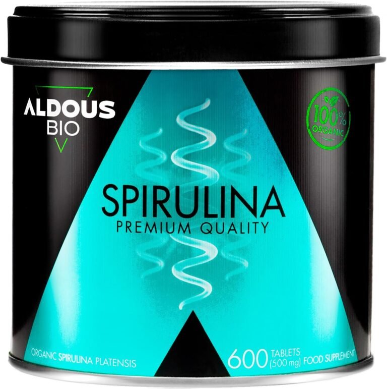 600 Comprimidos de Espirulina Ecologica – Máxima Dosis 100% Alga Spirulina Bio por Dosis – 3000mg – 100% Natural, DETOX – Proteina Vegana para 100 Días – ALDOUS