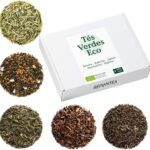 TÉS VERDES ECOLÓGICOS Pack de 5 Tés Premium a Granel 200g (+100 Tazas) | Kukicha, Genmaicha, Sencha, Hojicha y Jazmín REPLANTEA