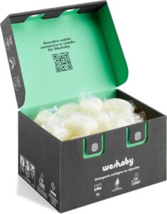 Caja abierta con interior verde y cápsulas de detergente individuales Washaby 81cHseTriuL. AC SL1500
