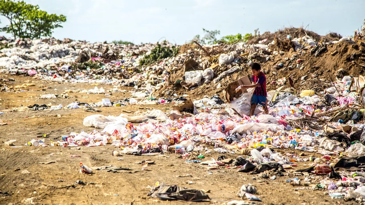 Contenedor de reciclaje específico para productos de higiene femenina, con letrero que indica su uso adecuado 
